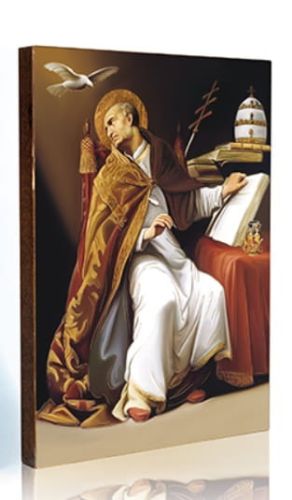 Upominki religijne | prezenty z okazji święceń chrztu | Ikona św. Grzegorza Wielkiego papieża - 17 x 23