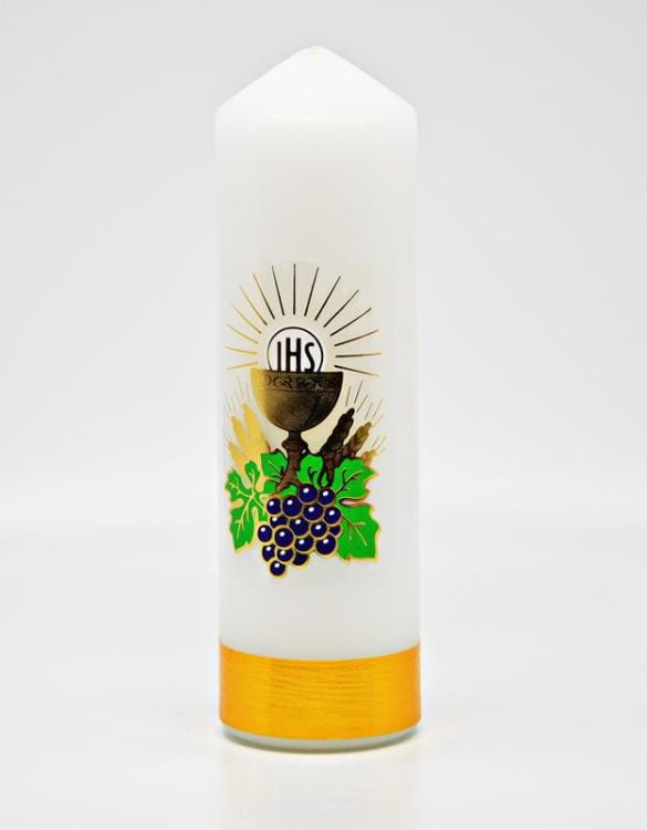 artykuły liturgiczne | Świece komunijne sklep | Świeca komunijna pniaczek 17 cm