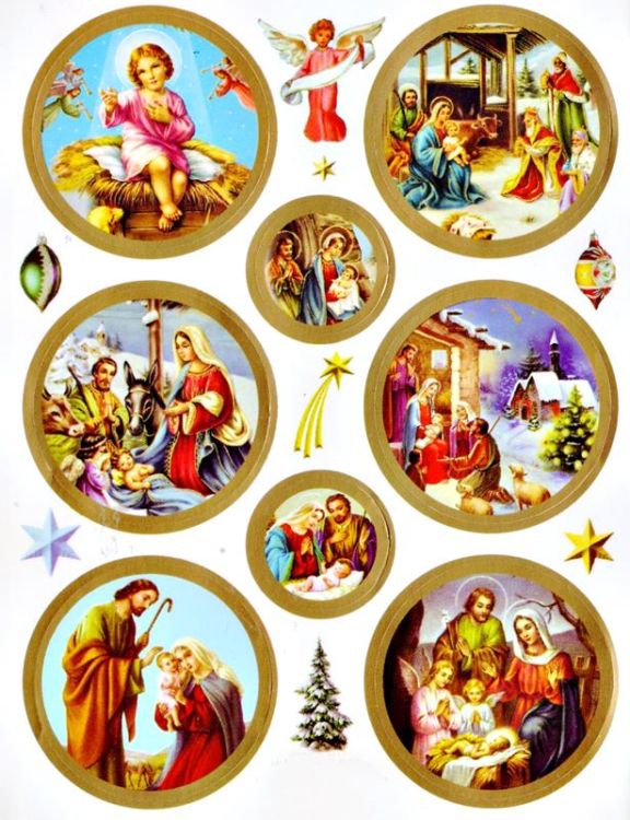 Sklep chrześcijański Naklejki świąteczne religijne Boże Narodzenie - BN10