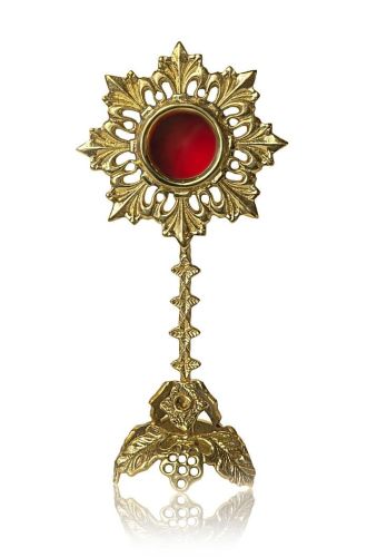 Relikwiarz mosiężny 20 cm MN-1020 wyposażenie kościoła | sklep z artykułami liturgicznymi
