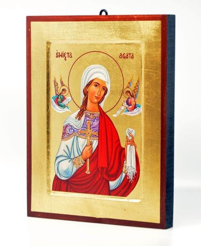 Sklep z ikonami - ikony z certyfikatem | Ikona bizantyjska ŚWIĘTA AGATA 18 x 24
