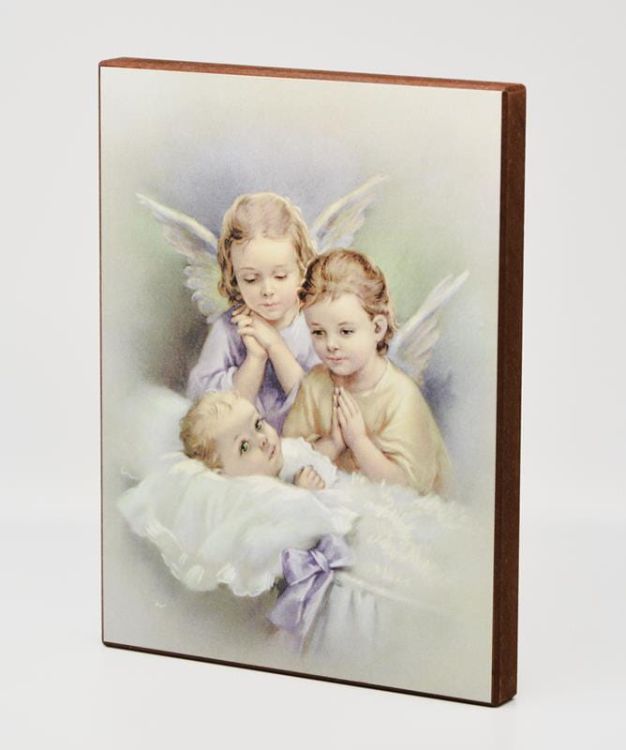 Sklep chrześcijański | Anioł Stróż - obrazek na desce - 004