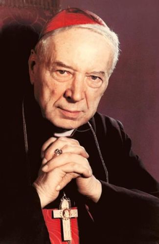 Obrazek z kardynałem Stefanem Wyszyńskim i modlitwą za wstawiennictwem (100 szt. ) | sklep dewocjonalia obrazki religijne do rozdawania