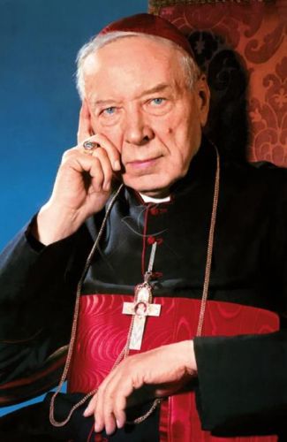 Obrazek z kardynałem Stefanem Wyszyńskim i modlitwą za wstawiennictwem (100 szt. ) | sklep dewocjonalia obrazki religijne