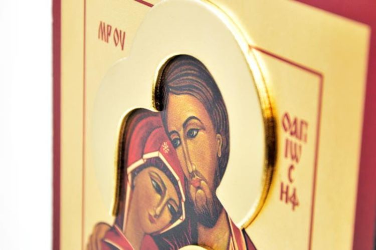 Sklep z ikonami | Ikona Świętej Rodziny (VV 19 x 24) z wypukłym nimbem C-01/N