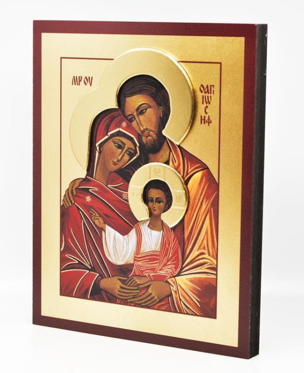 Sklep z ikonami | Ikona Świętej Rodziny (VV 19 x 24) z wypukłym nimbem C-01/N