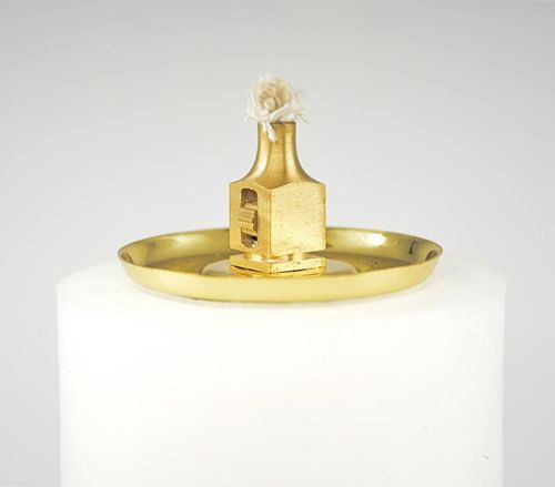 Świeca na ołtarz Maryjna z wkładem olejowym regulowanym OR37 sklep chrześcijański wytwórnia świec