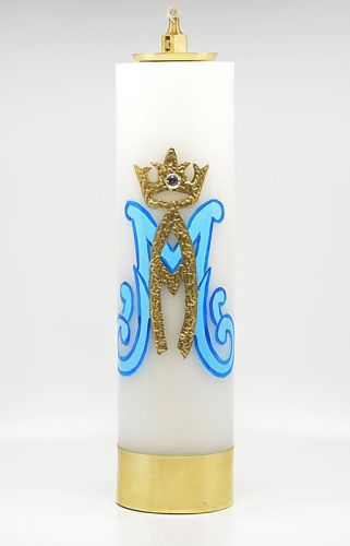 Świeca na ołtarz Maryjna z wkładem olejowym regulowanym OR37 sklep chrześcijański wytwórnia świec