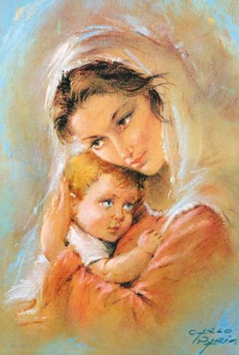 Pocztówka Matka Boża z Dzieciątkiem 10 x 15 (zestaw 5 sztuk) SKLEP RELIGIJNY