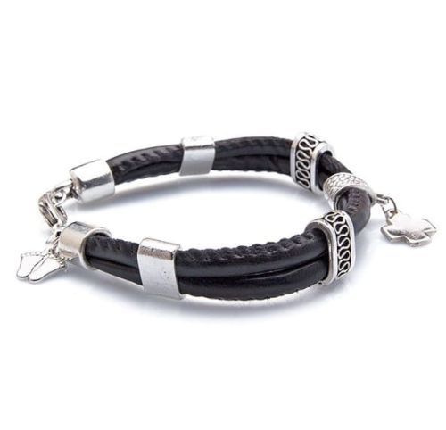 Bransoletka pro-life "Jestem za życiem" ze skóry na rękę (jz3