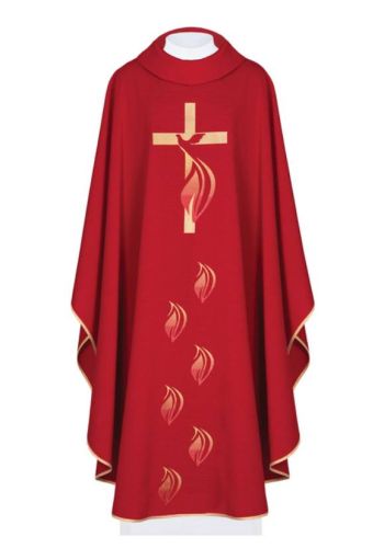 Ornat na bierzmowanie czerwony z Duchem Świętym sklep chrześcijański ceny producenta