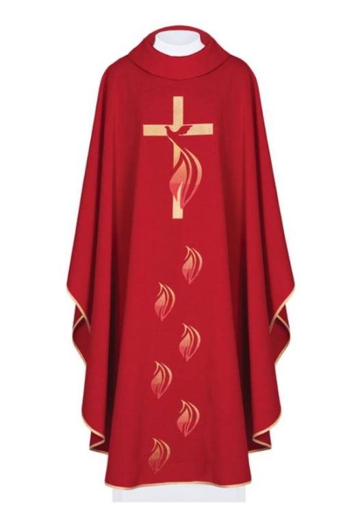 Ornat na bierzmowanie czerwony z Duchem Świętym sklep chrześcijański ceny producenta