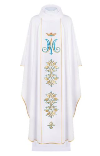 Uroczysty ornat Maryjny KOR/061/05/01 ECRU ✠ sklep z szatami liturgicznymi ✠ prezent do kościoła