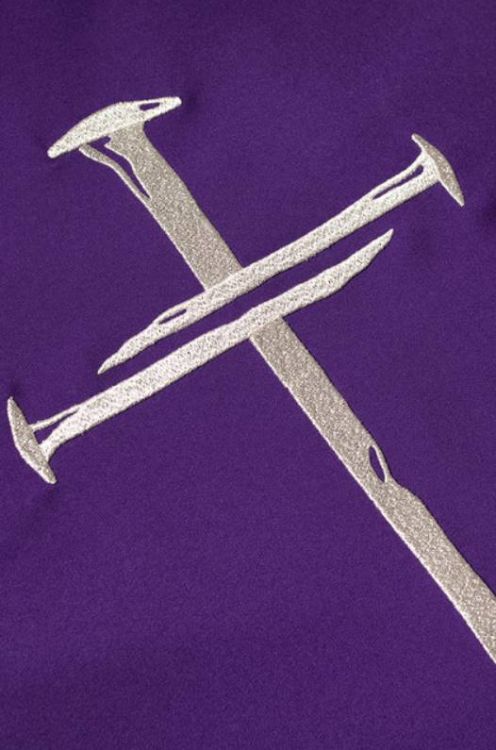 Ornat na Wielki Post fioletowy z krzyżem KOR/225/03/12 - sklep z ornatami