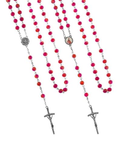 Różaniec czerwony z kardynałem Wyszyńskim R568-SW sklep dewocjonalia piękny różaniec