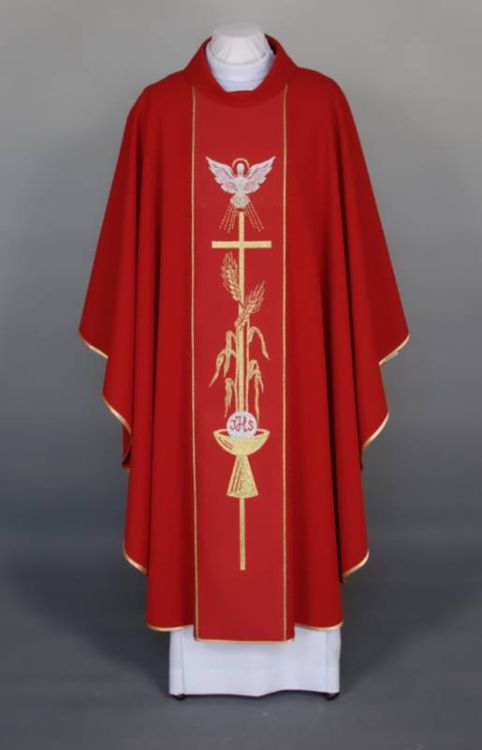 Ornat czerwony z Duchem Świętym 1-076-22 ✜ Ornaty na bierzmowanie ✜ sklep