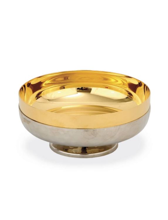 Największy sklep liturgiczny - Głęboka patena liturgiczna do koncelebry srebrzona 226 (14 cm)