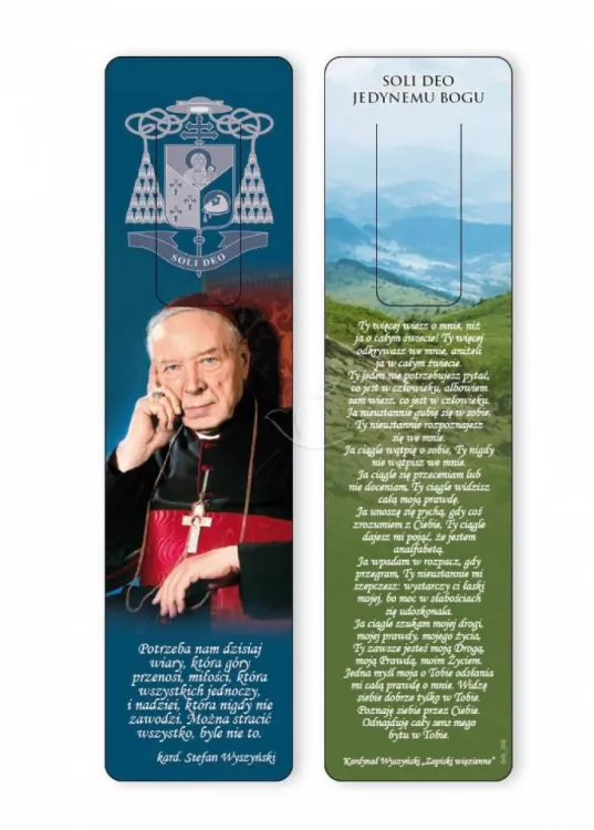 księgarnia chrześcijańska - Zakładka do książki - kardynał Stefan Wyszyński "SOLI DEO"
