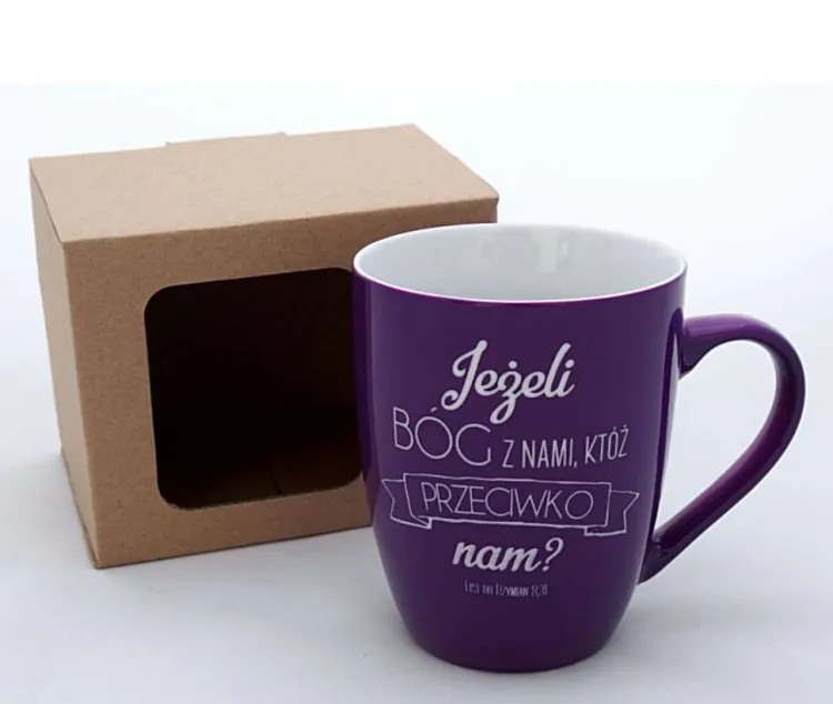 Chrześcijański sklep Kubek "Jeżeli Bóg z nami ..." (Rz 8,31)
