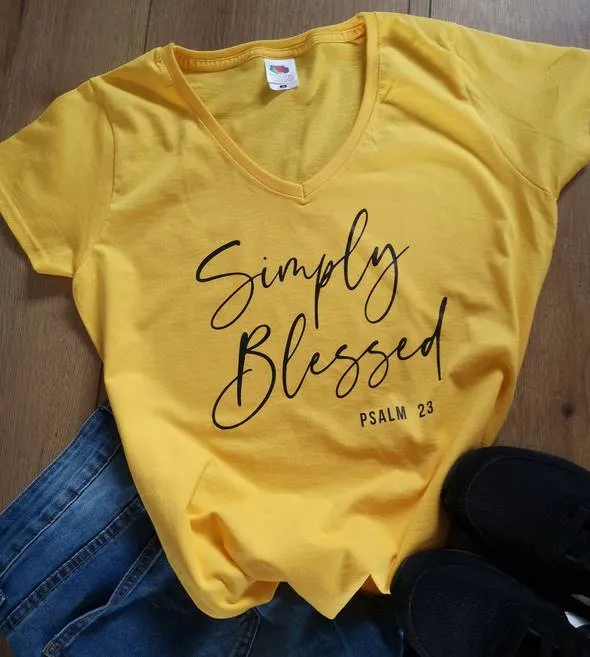 Koszulki chrześcijańskie _ sklep religijny _ Damska koszulka chrześcijańska "SIMPLY BLESSED"