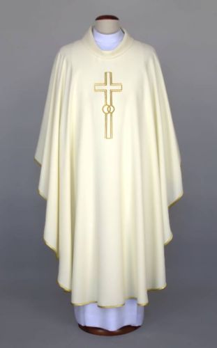 Ornat ślubny biały haftowany 1-362-1