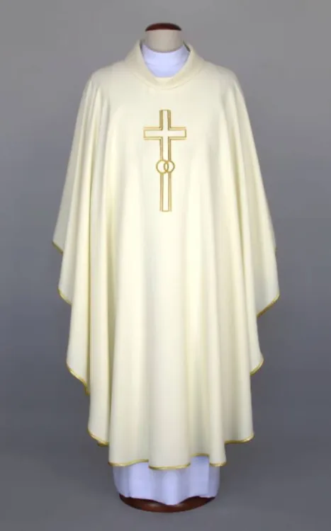 Ornat ślubny biały haftowany 1-362-1