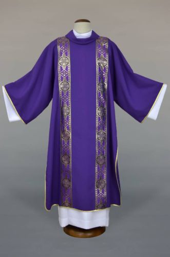 Dalmatyka fioletowa dla diakona 1-801-44 sklep liturgiczny z szatami liturgicznymi dla księdza, diakona, ministrantów