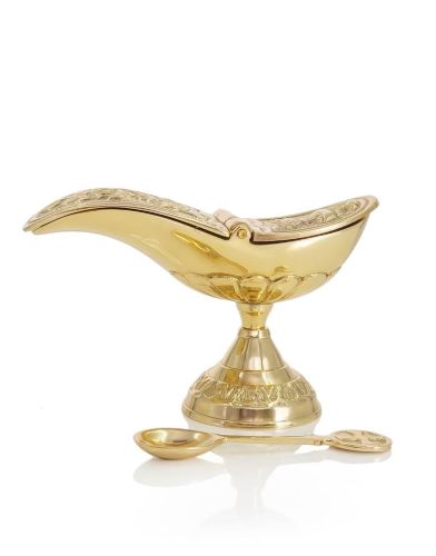 Naczynia liturgiczne - Łódka do kadzidła z łyżeczką - mosiądz P144