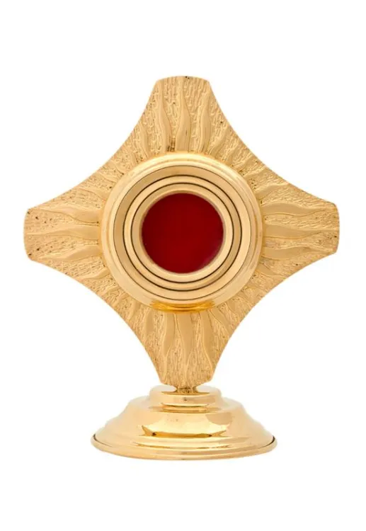 Relikwiarz mosiężny zdobiony złocony 0607 - sklep liturgiczny