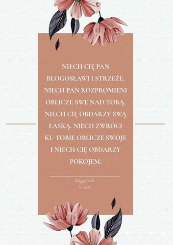 Karnet w kopercie z błogosławieństwem NIECH CIĘ PAN BŁOGOSŁAWI I STRZEŻE ... życzenia księgarnia religijna