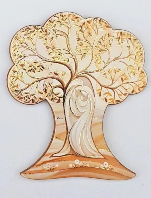Sklep chrześcijański Magnes włoski DRZEWO - ŚWIĘTA RODZINA 6×7 cm