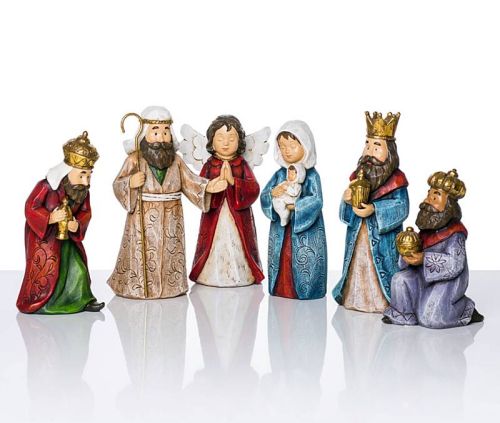 Sklep z dewocjonaliami: Figurki do szopki 19 cm św. Rodzina Trzej Królowie Anioł HK-8205