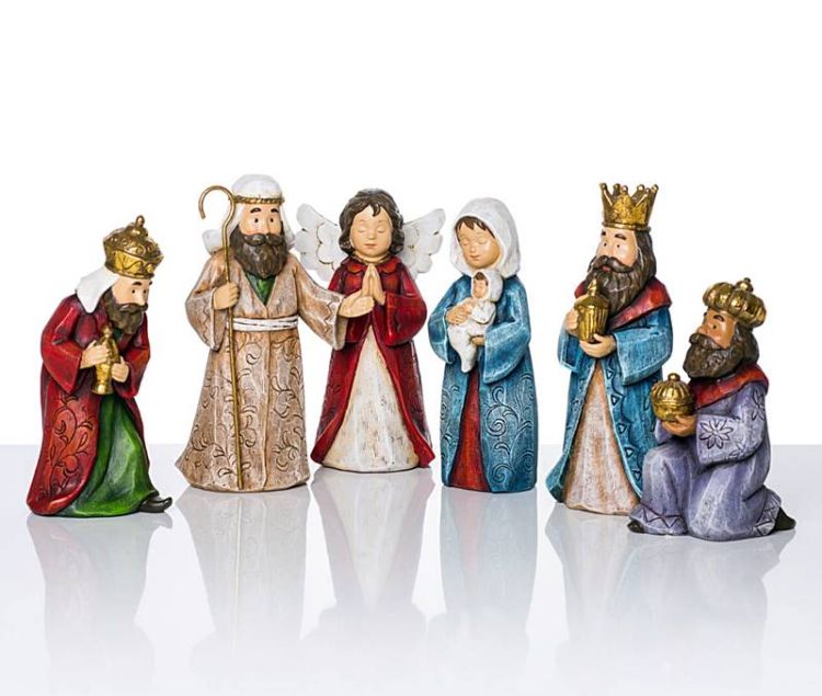 Sklep z dewocjonaliami: Figurki do szopki 19 cm św. Rodzina Trzej Królowie Anioł HK-8205