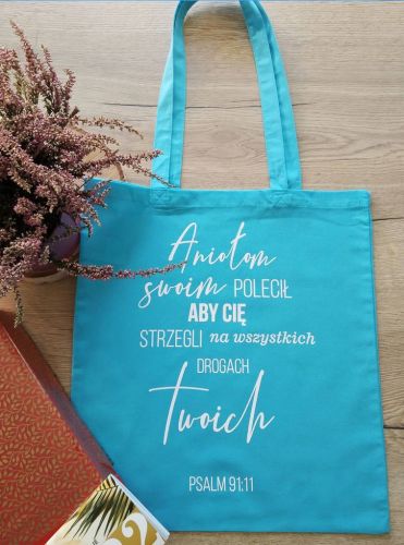 Sklep religijny: Torba bawełniana na zakupy "Aniołom swoim polecił ..."