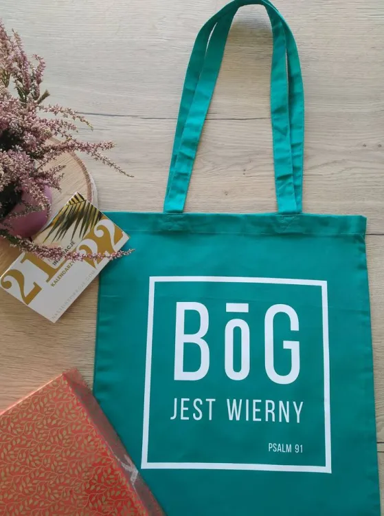 Torba bawełniana na zakupy "Bóg jest wierny" księgarnia religijna sklep chrześcijański
