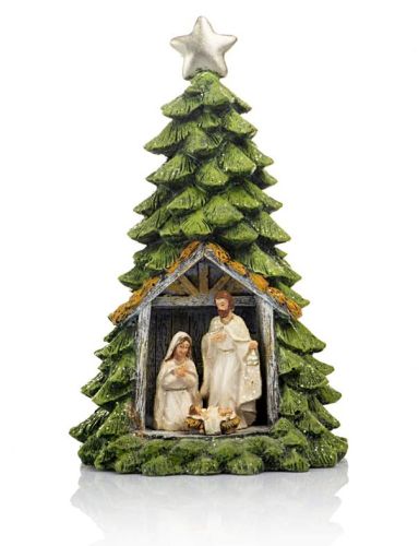 Figurka - choinka - Święta Rodzina - świecąca - 25 cm BV20807 sklep chrześcijański