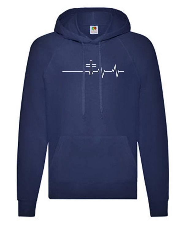 Męska bluza religijna z grafiką chrześcijańską - GRANATOWA księgarnia religijna