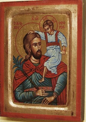 Święty Krzysztof ikona grecka 24 x 30 sklep chrześcijański