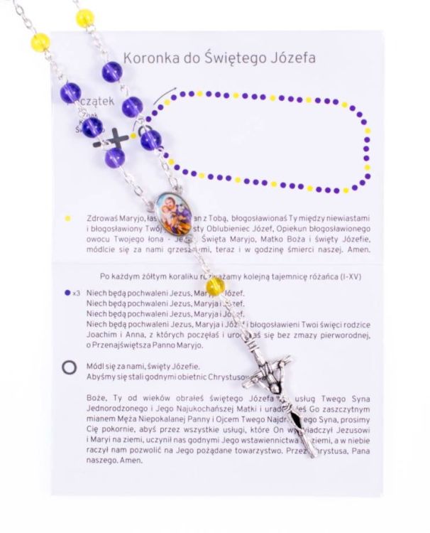 Koronka do św. Józefa - różaniec z instrukcją modlitwy R957 sklep chrześcijański różańce