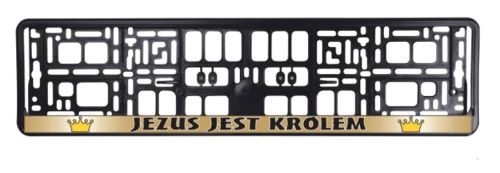 Ewangelizacyjna ramka do tablic rejestracyjnych - "Jezus jest królem" księgarnia religijna - sklep