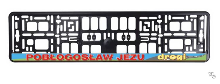 Ewangelizacyjna ramka do tablic rejestracyjnych - "POBŁOGOSŁAW JEZU drogi"