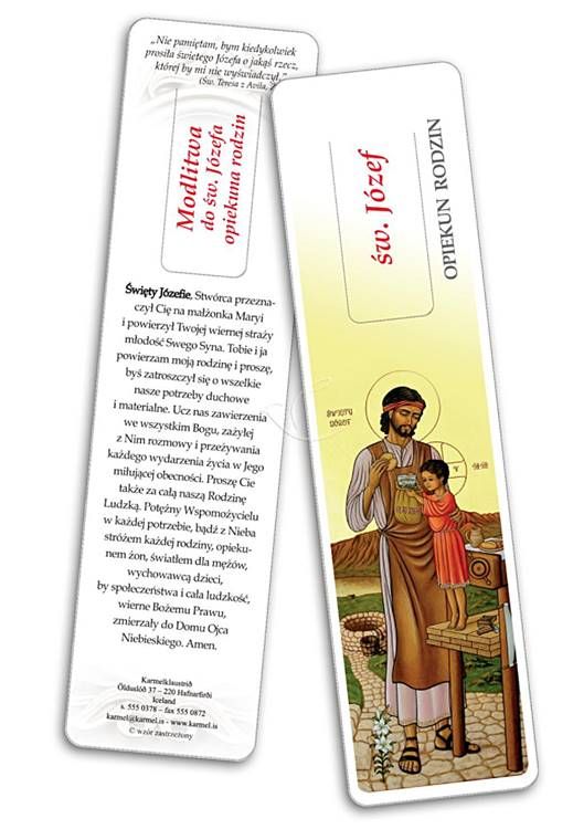 Zakładka do książki - Święty Józef opiekun Rodzin księgarnia religijna