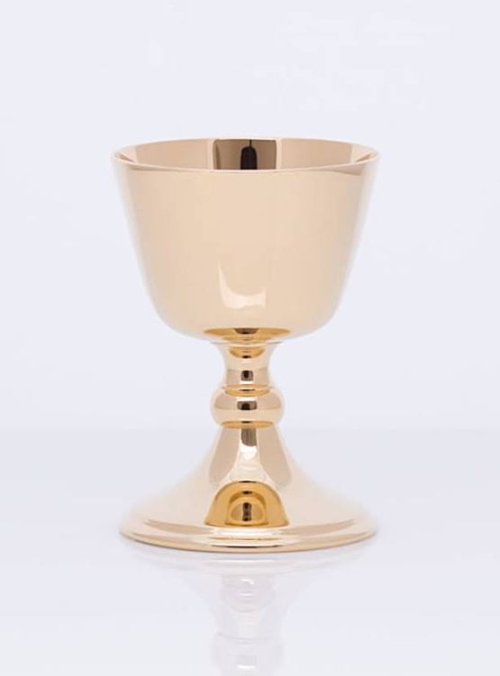 Księgarnia religijna sklep chrześcijański - Liturgiczny kielich mszalny złocony C-1002 niski 9,5 cm