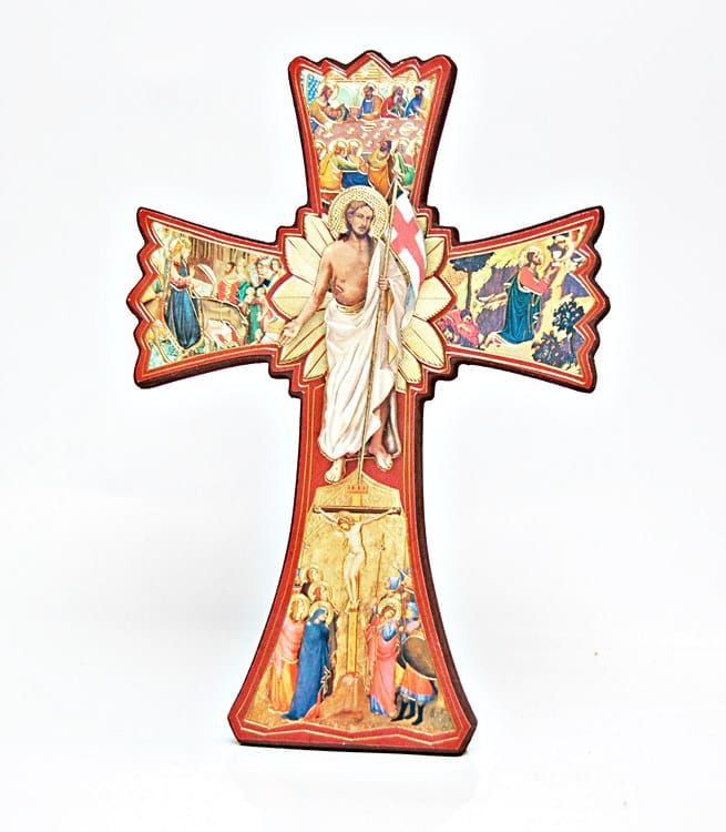 Ikona krzyż - Chrystus Zmartwychwstały 12 cm