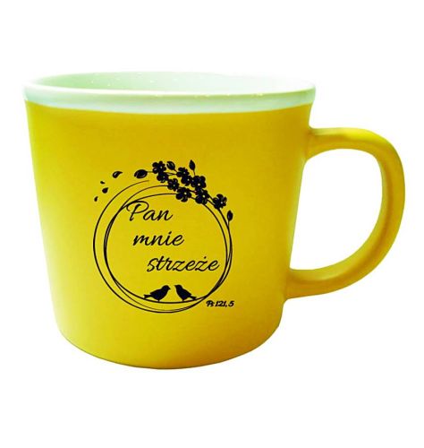 Kubek z wersetem biblijnym "Pan mnie strzeże" (Psalm 121,5)