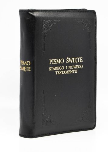 Biblia Pielgrzyma w skórzanym futerale złocone brzegi Pallottinum wydawnictwo