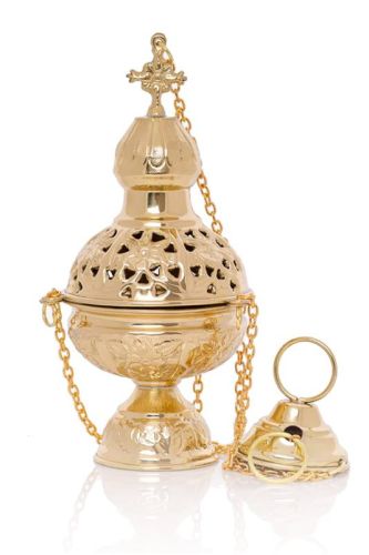 Sklep liturgiczny - Kadzielnica trybularz mosiężny - kolor złoty CE-1003 hurtownia liturgiczna
