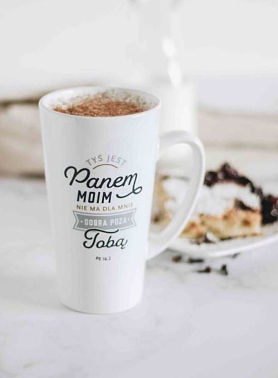 SZARON księgarnia e-religijne.pl Kubek latte "Tyś jest PANEM moim, poza TOBĄ ..." (Ps 16,2)