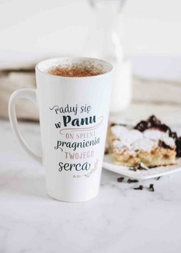 Kubek latte "Raduj się w PANU, ON spełni pragnienia ..." (Ps 37,4) księgarnia religijna