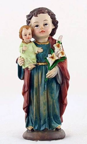 Figurka świętego JÓZEFA o wysokość 11 cm. 
Figurka wykonana z masy żywicznej przez renomowanego producenta figur religijnych firmę SACRA FAMIGLIA.